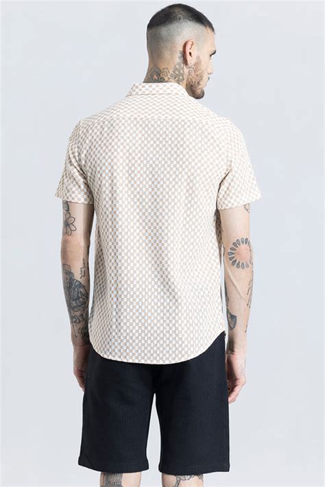 Buy Men's Snug Beige Checked Shirt Online | SNITCH