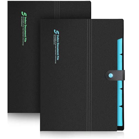 2 Pcs Expanding File Folders 6 Pockets File Organizer Document ...