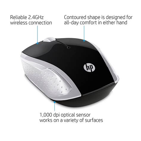 HP Wireless Optical Mouse 200 (Pike Silver) - tpstech.in