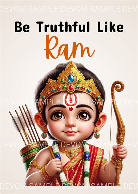 Divine Shri Ram Poster – Hindu Spiritual Printable – Devom Kids