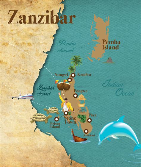 Zanzibar map | Zanzibar travel, Tanzania travel, Africa travel