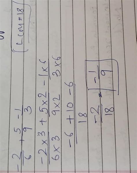 simplify the following expressions. (i)-2/6 + 5/9 - 1/3 - Brainly.in