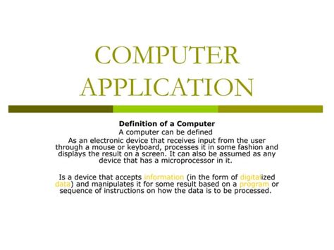 Image result for Application Definition Computer Science
