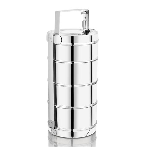 Vinod Stainless Steel Bombay Tiffin, 4 Compartment – 9 Inch