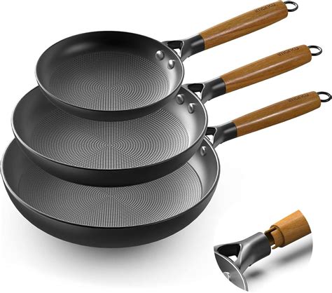 imarku Non Stick Frying Pans - 8 Inch, 10 Inch and 12 Inch Cast Iron ...