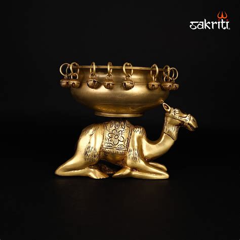 Brass Camel Urli – 6.4 Inch Height | Camel Shaped Water Basin for Indo ...