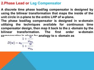 Image result for Lead Compensator Design Using Frequency Response