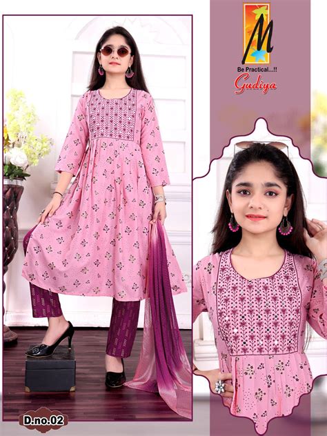 Gudiya Master Rayon Girls Readymade Pant Suits – Kavya Style Plus