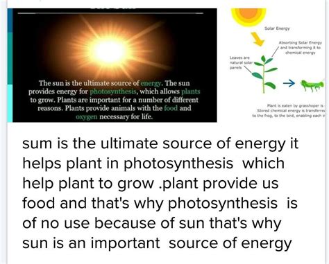 sun is the ultimate source of energy -justify this satement by given a ...