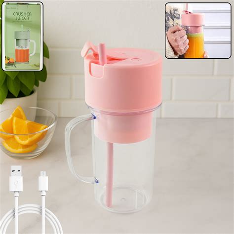 Shop Portable Crusher Juicer With Handle & Straw | DeoDap
