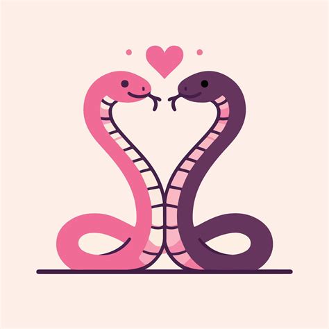 Two snakes are kissing in a heart shape 56471898 Vector Art at Vecteezy