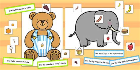Elephant and Teddy Following Instructions Word Game 3ICW - games