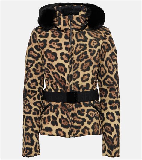 Felis leopard-print down ski jacket in brown - Goldbergh | Mytheresa