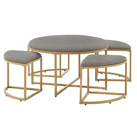 Round Coffee Table With Stools