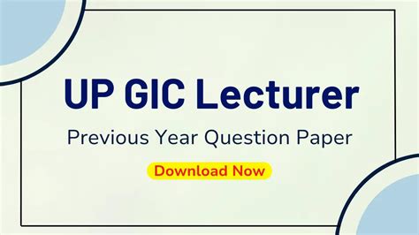 UP GIC Lecturer Previous Year Question Papers with Solutions PDF
