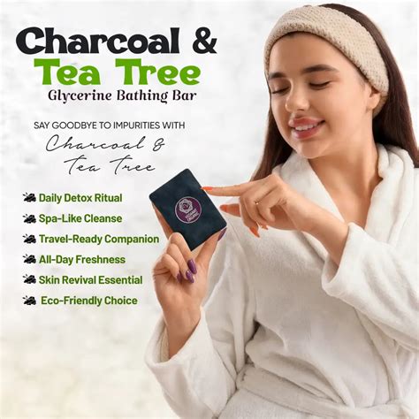 Charcoal & Tea Tree Glycerine Bathing Bar – Vedaant Organic
