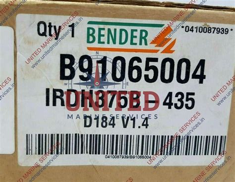 BENDER A-ISOMETER INSULATION MONITORING DEVICE IRDH375B | United Marine ...