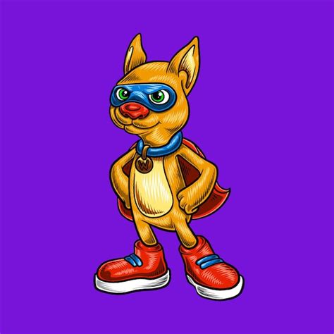 Super hero dog character cartoon | Premium Vector