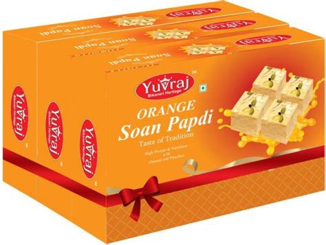 Yuvraj Food Product Orange Flavoured Soan papadi (patisa ) sweets ( 200 ...