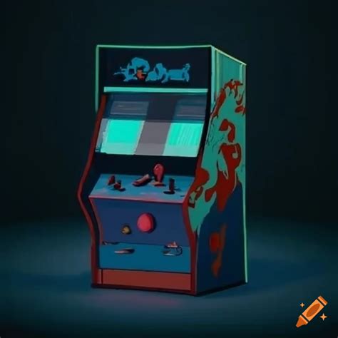 80s video game arcade cabinet with horror cyberpunk vibes on Craiyon