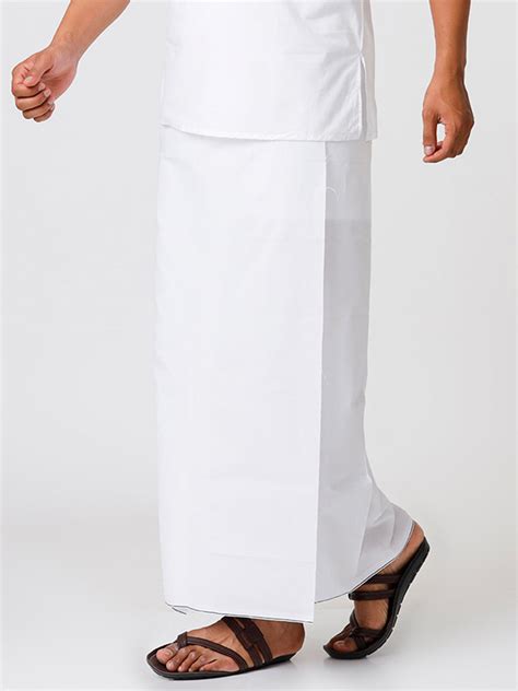 Ramraj Men 100% Cotton Single Layer Prayer Dhoti with Assorted Border Quba