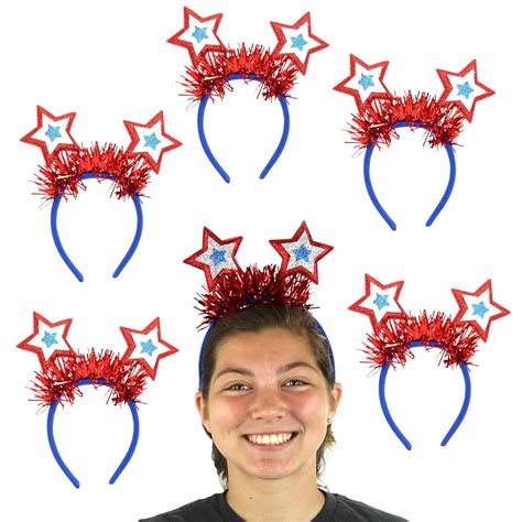 Iconikal Headband Bopper, Americana Glittery Stars, 6-Pack : Amazon.in ...