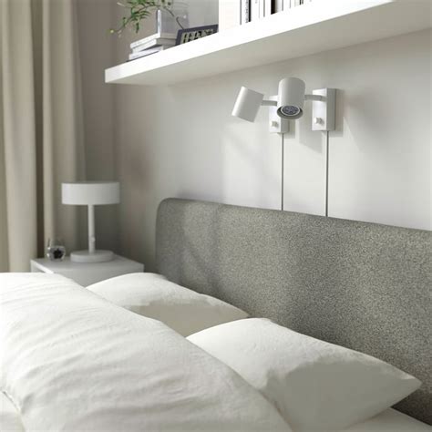 SLATTUM upholstered bed frame, Vissle dark grey/incl slipcover for ...
