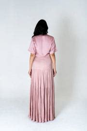 Pink-Orange Color-Blocked Maxi Skirt Set – Story Of India