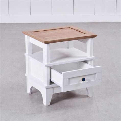 Buy Santorini Bedside Table with Drawer - White from Home Centre at ...