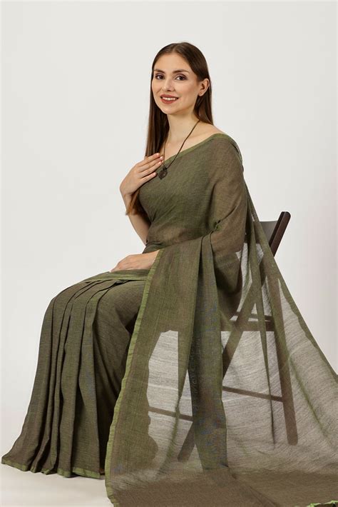 Pine Green – Earthy Cotton Saree