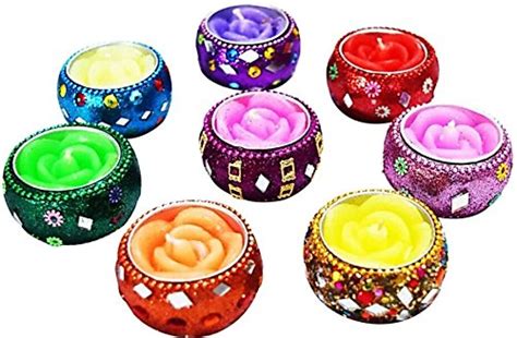 Buy VANSHIKA Decorative Multi Colour Tea Light Candle Holder Home and ...