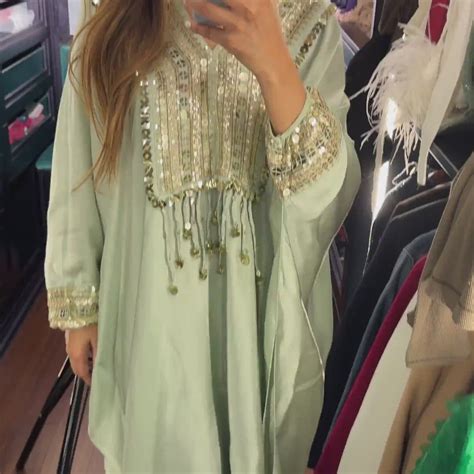 Mehel Kejriwal in Morrocon Sage Green Kaftaan Set – Prahnaaya India