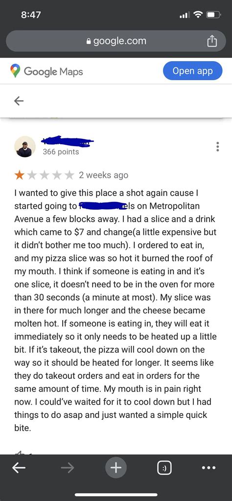 How dare this pizzeria force me to burn my tongue : r/EntitledBitch