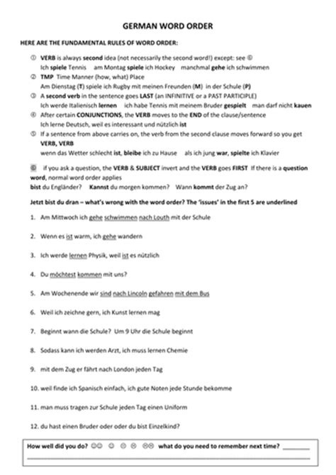 Image result for German Word Order Explained