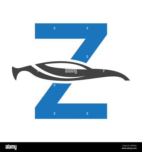 Initial Letter Z Automotive Logo Design Concept With Car Symbol Vector Template Stock Vector ...