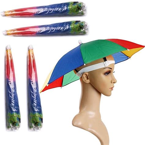 4 Pack Umbrella Hat , Rainbow Adult Cap Multicolor Hands With Head ...
