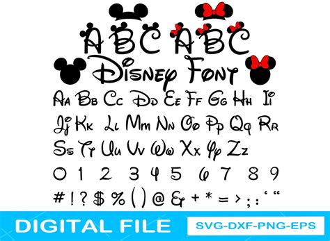 Mickey Mouse Font Svg Disney Font SVG Disney Alphabet SVG | Etsy
