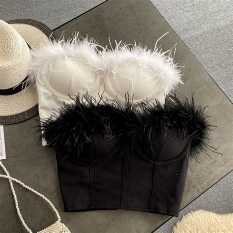Camilia Fur Bustier Top – Made For Her Label