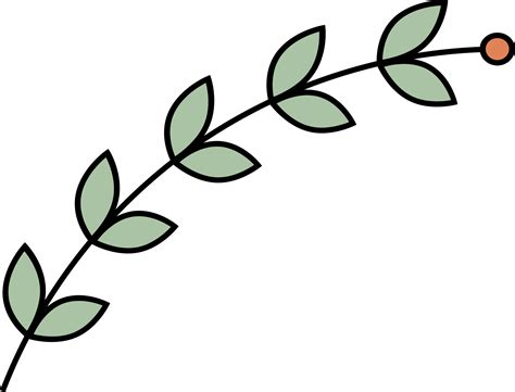 Outline flower with leaves clip art 22187724 PNG