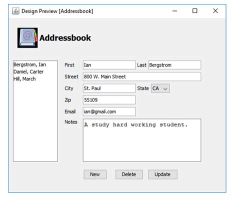 +JavaFX Contact Addressbook 的图像结果