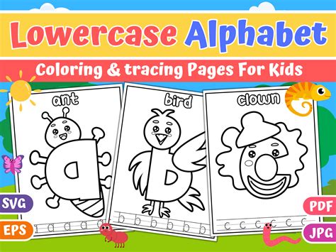 Lowercase Alphabet Coloring Pages. Graphic by Creative Zone · Creative Fabrica