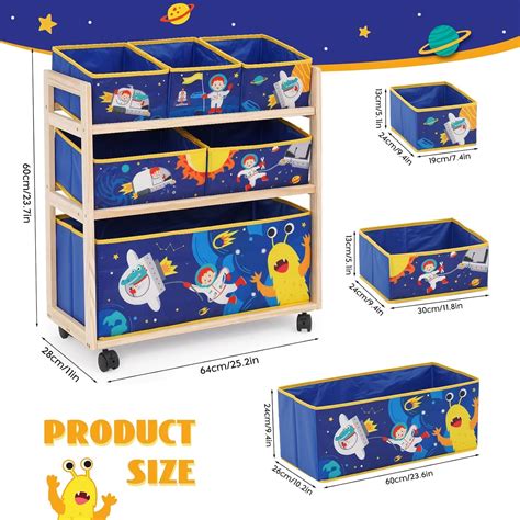 Kids Toy Storage Organizer 3-Tier Wooden Children | Ubuy India