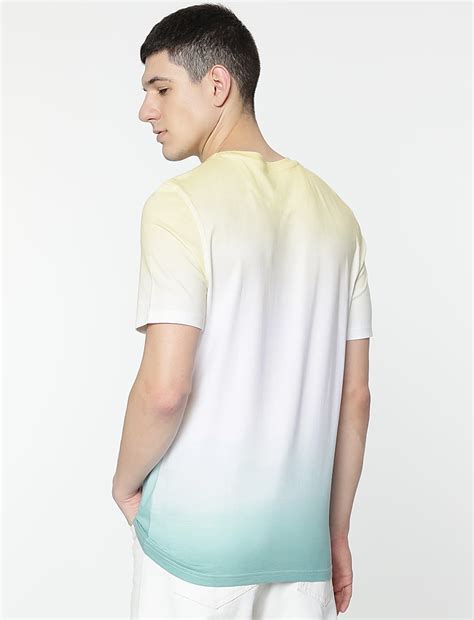 Buy Pure Cotton Ombre Round Neck T-Shirt at Marks & Spencer