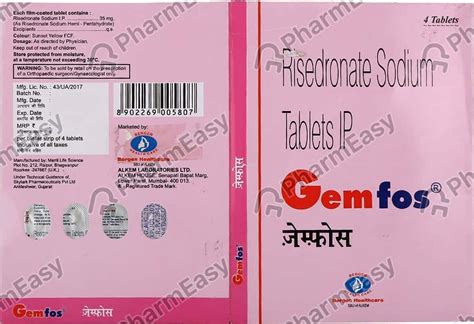 Gemfos 35 MG Tablet (4): Uses, Side Effects, Price & Dosage | PharmEasy