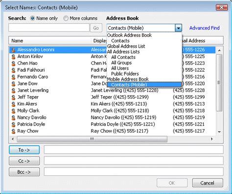 Open Outlook Address Book 的图像结果