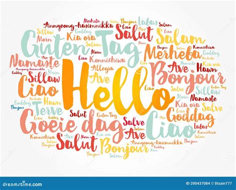 Hello Word Cloud in Different Languages Stock Illustration ...