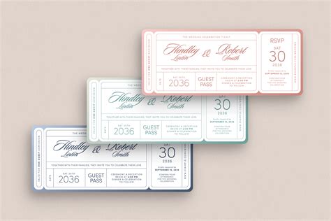 Wedding Ticket Invitation Template - BrandPacks