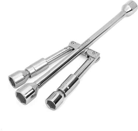WORKPRO 14-Inch Universal Folding Lug Wrench, 4-Way Cross Wrench, Lug ...
