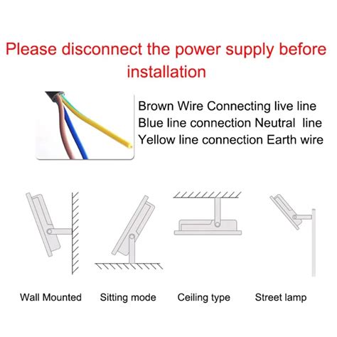 Image result for Flood Light Wire Color Coding