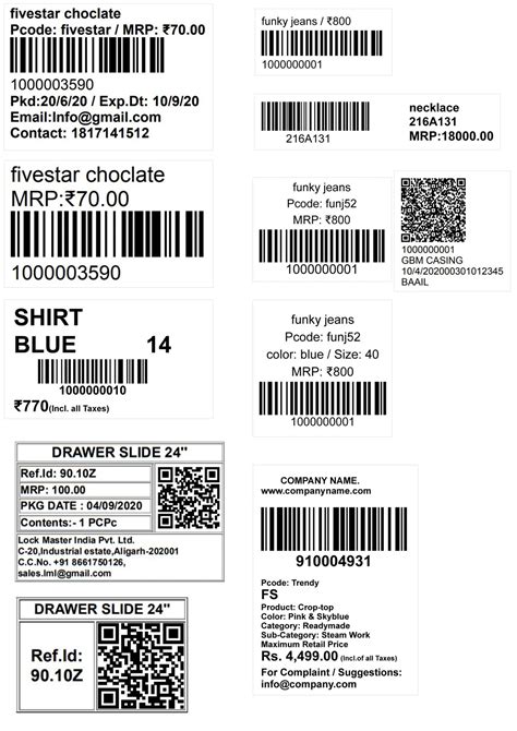 Image result for Barcode Label Example